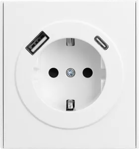 Розетка STRONG 1-ая с/з с/у з/ш 16А с USB A+C быстрой зарядки 5В/3А жемчуг KRANZ